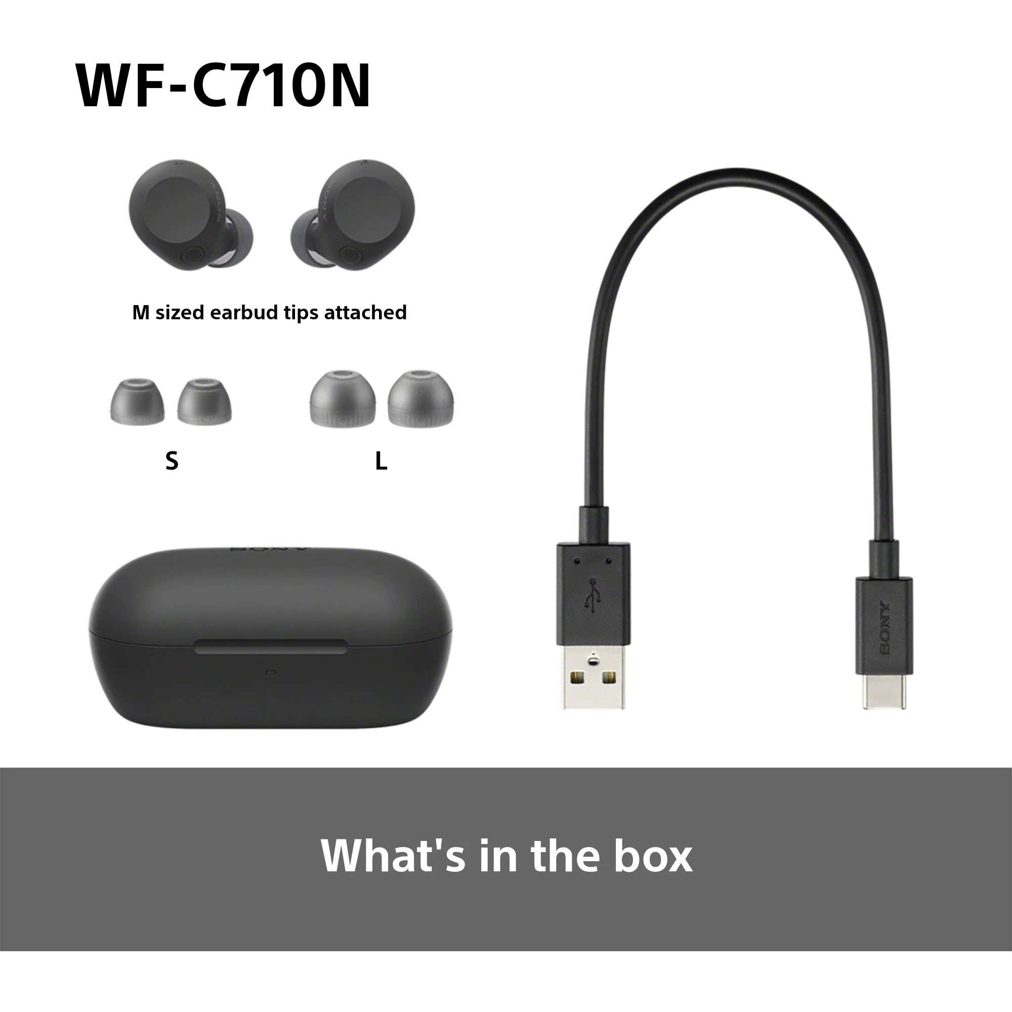 Sony WFC-710N Wireless Noise Cancelling Bluetooth Earbuds Black - Image 5