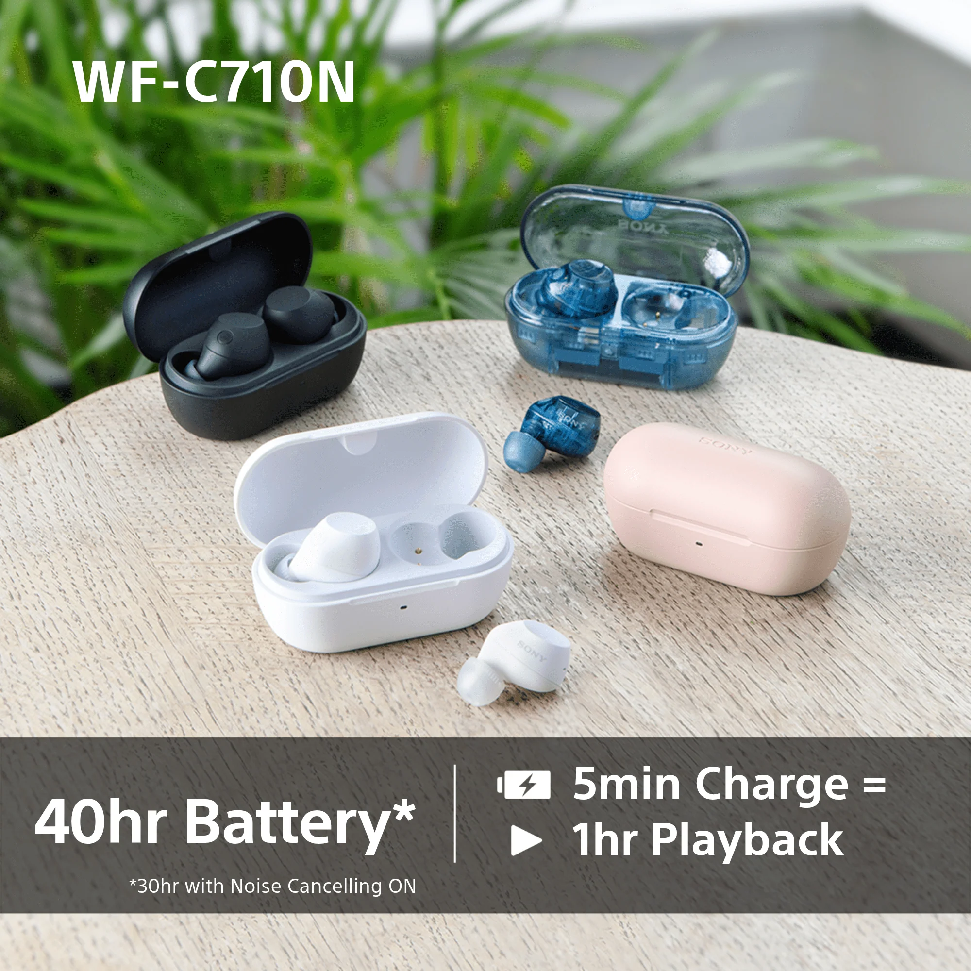 Sony WFC-710N Wireless Noise Cancelling Bluetooth Earbuds White - Image 6