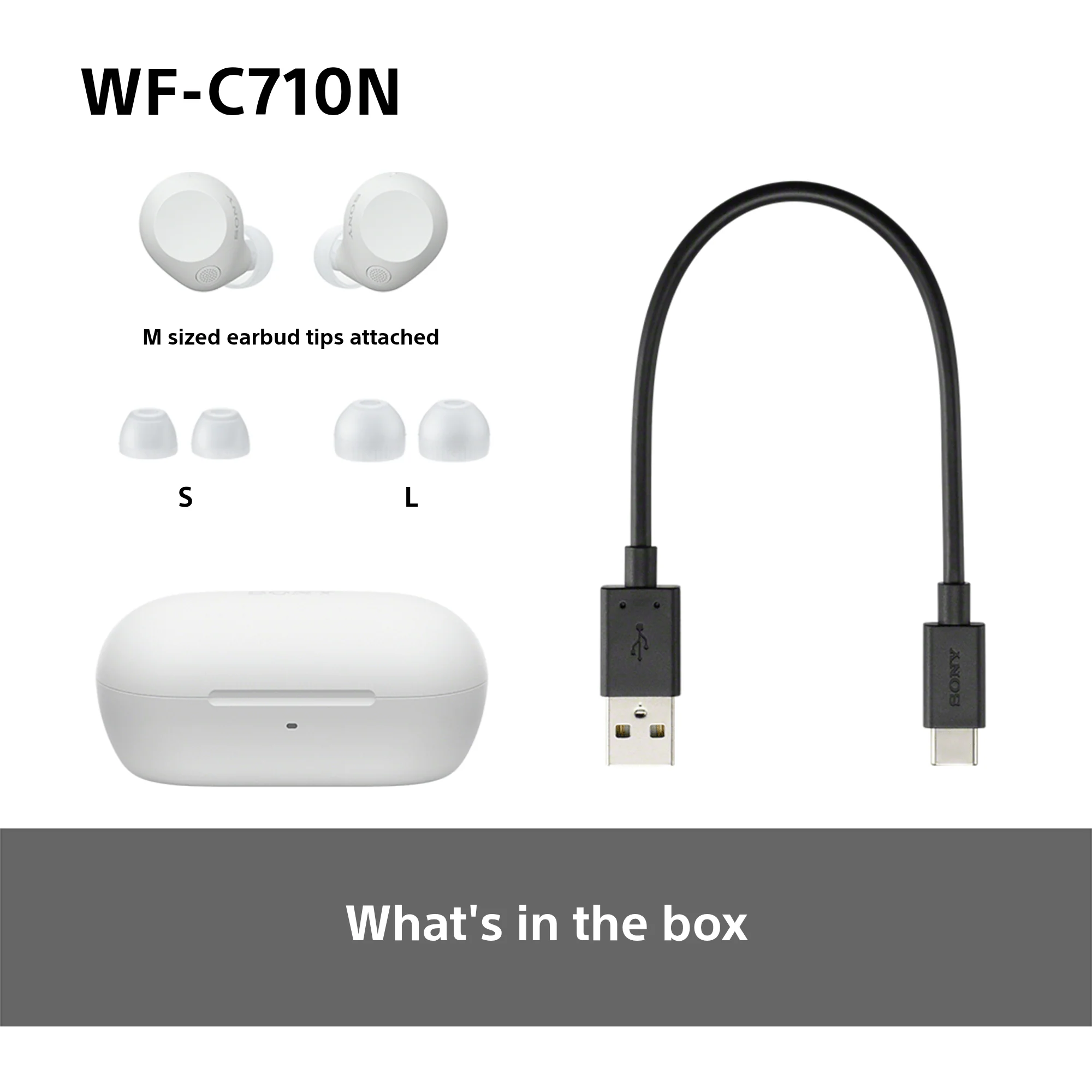 Sony WFC-710N Wireless Noise Cancelling Bluetooth Earbuds White - Image 9
