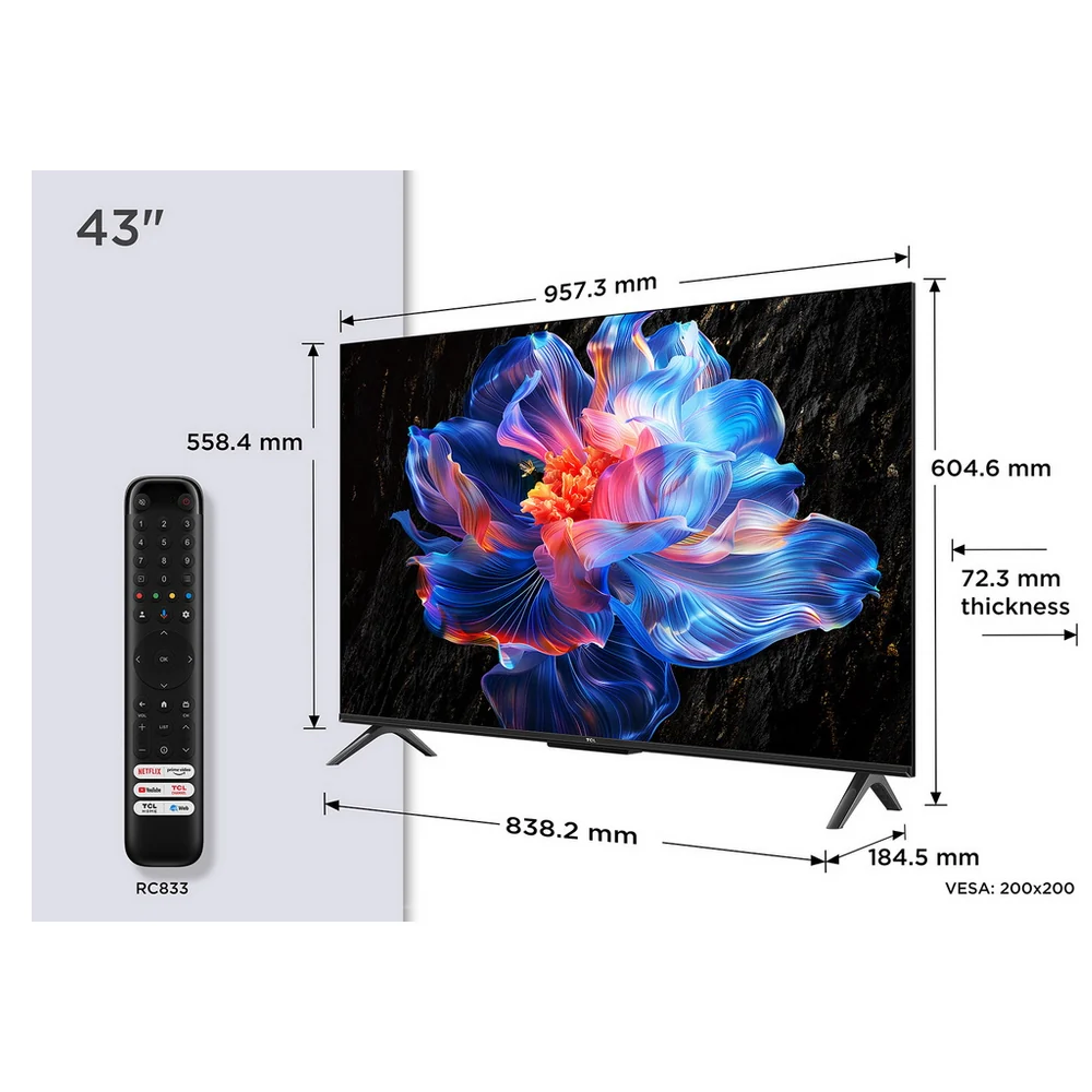 TCL 43V6C-UK 43 Inch V6C 4K Ultra HD HDR Direct LED Smart Google TV - Image 9