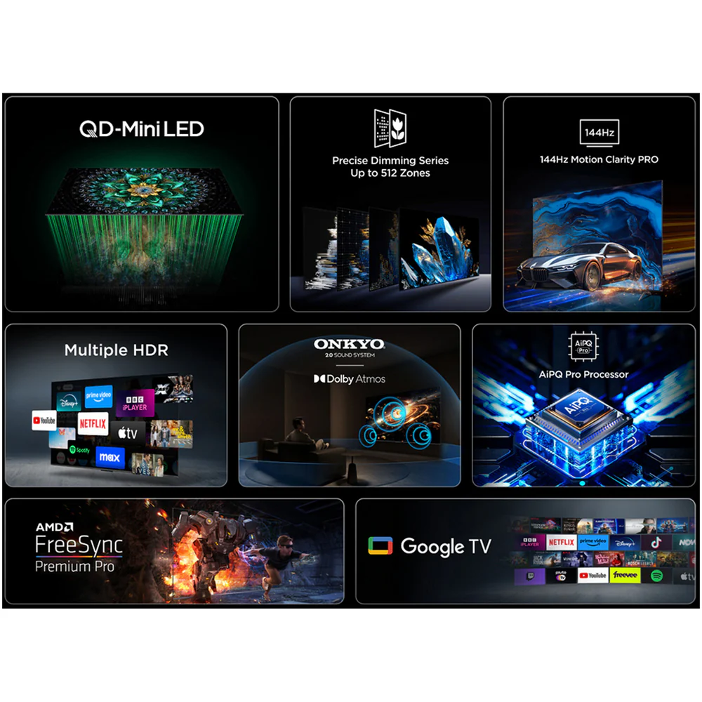 TCL 50Q6C-UK 50 Inch Q6C 4K Ultra HD HDR QD-Mini LED Smart Google TV - Image 12