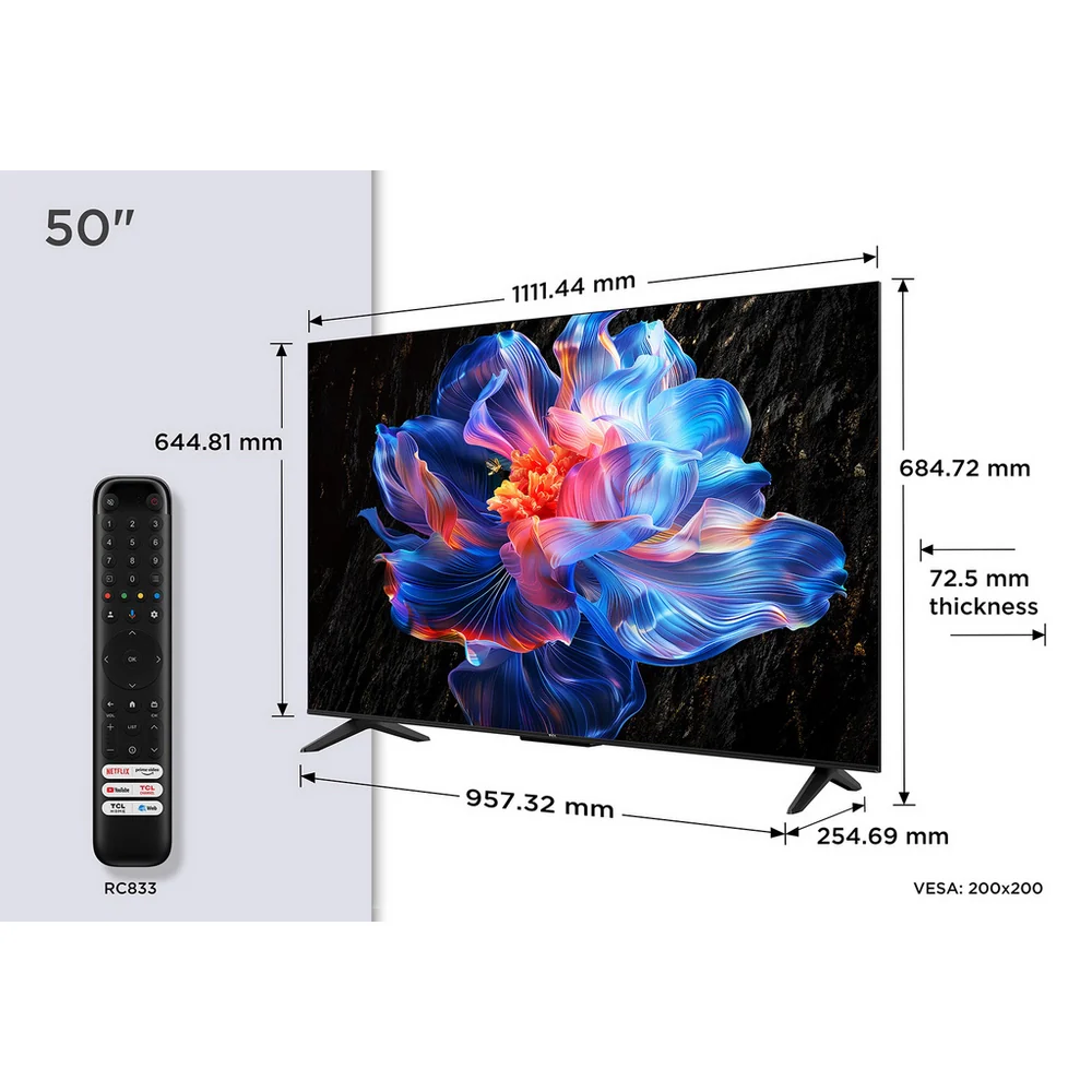 TCL 50V6C-UK 50 Inch V6C 4K Ultra HD HDR Direct LED Smart Google TV - Image 5