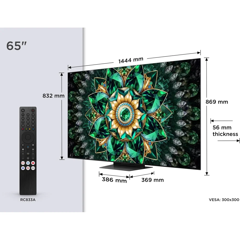 TCL 65Q7C-UK 65 Inch Q7C 4K Ultra HD HDR QD-Mini LED Smart Google TV - Image 2