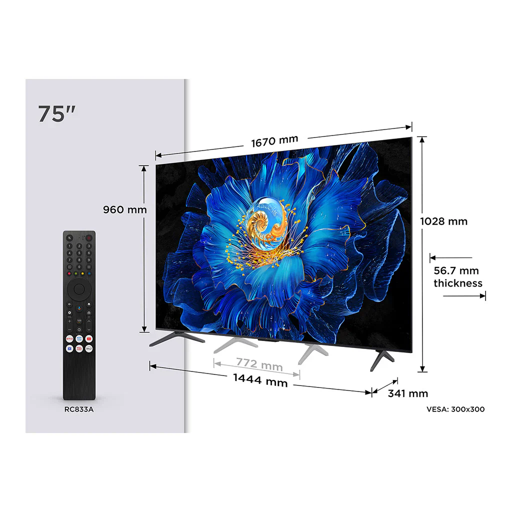 TCL 75C6KS-UK 75 Inch C6KS Premium 4K Ultra HD HDR QD-Mini LED Smart TV - Image 5