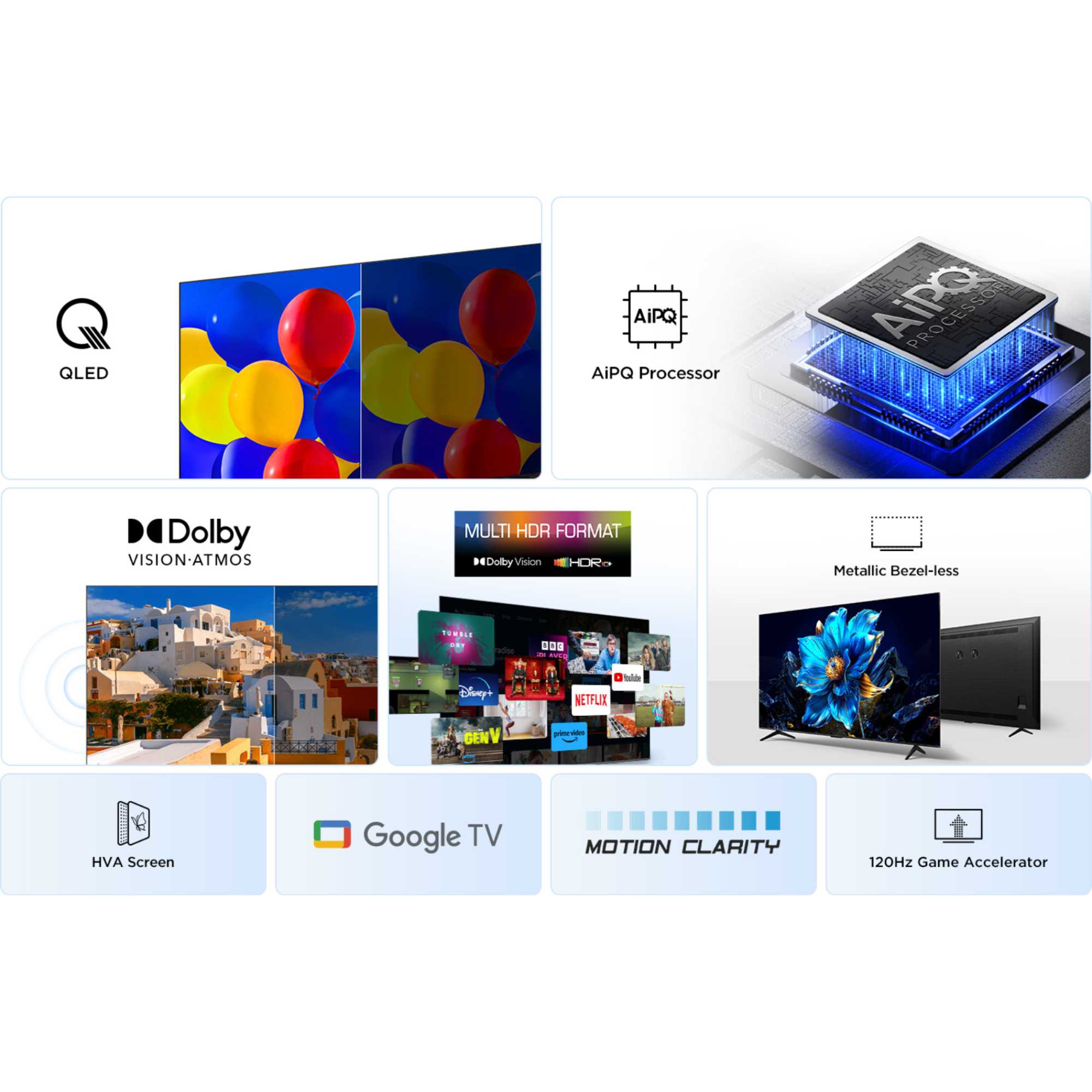 TCL 75P7K-UK 75 Inch P7K 4K QLED Ultra HD HDR Direct LED Smart Google TV - Image 3
