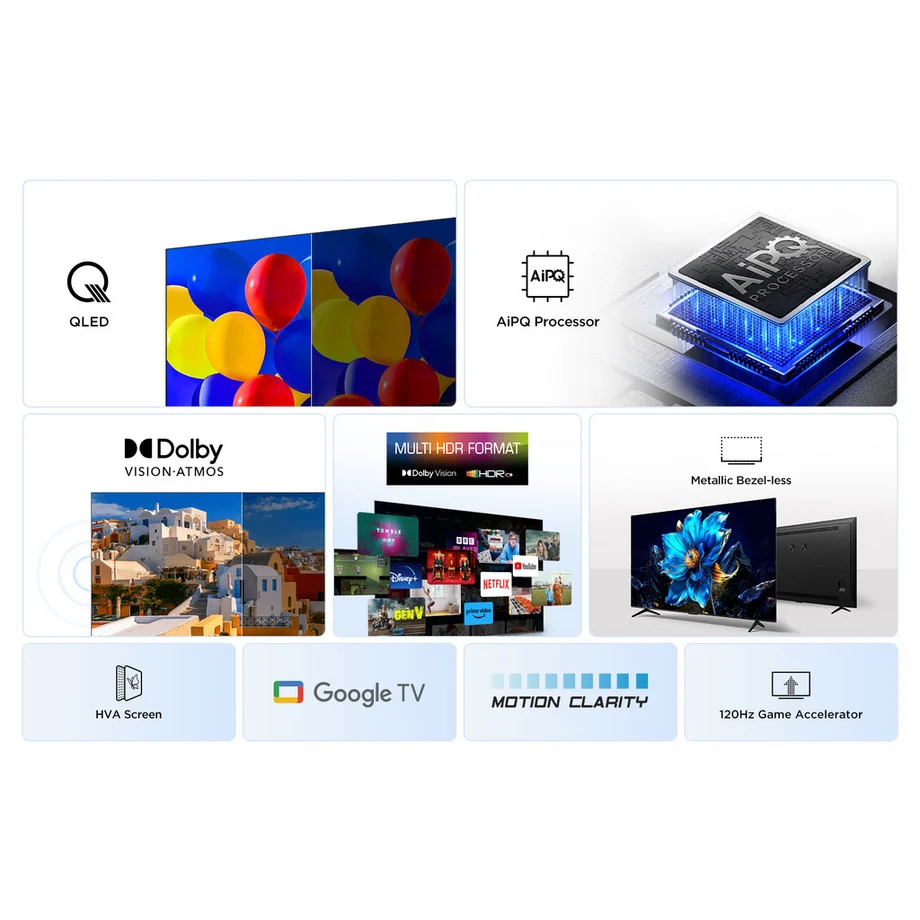TCL 85P7K-UK 85 Inch P7K 4K QLED Ultra HD HDR Direct LED Smart Google TV - Image 6
