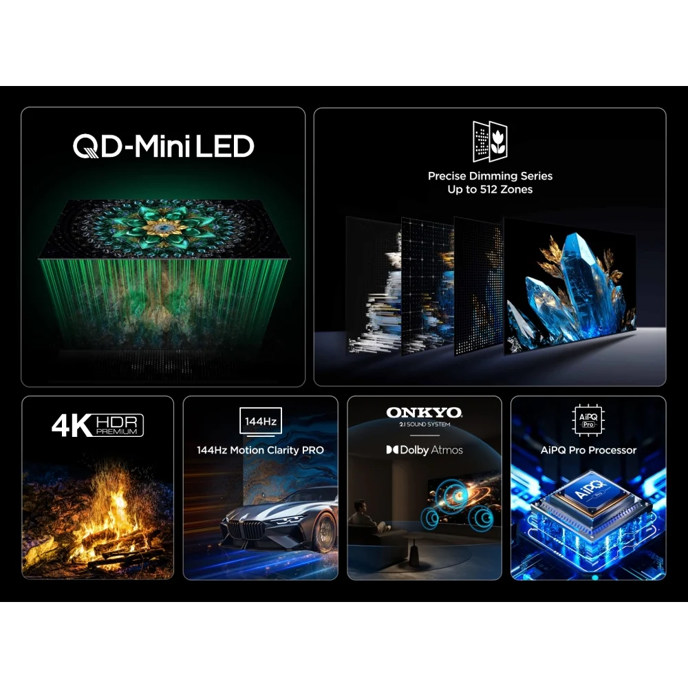 TCL 85Q6C-UK 85 Inch Q6C 4K Ultra HD HDR QD-Mini LED Smart Google TV - Image 2