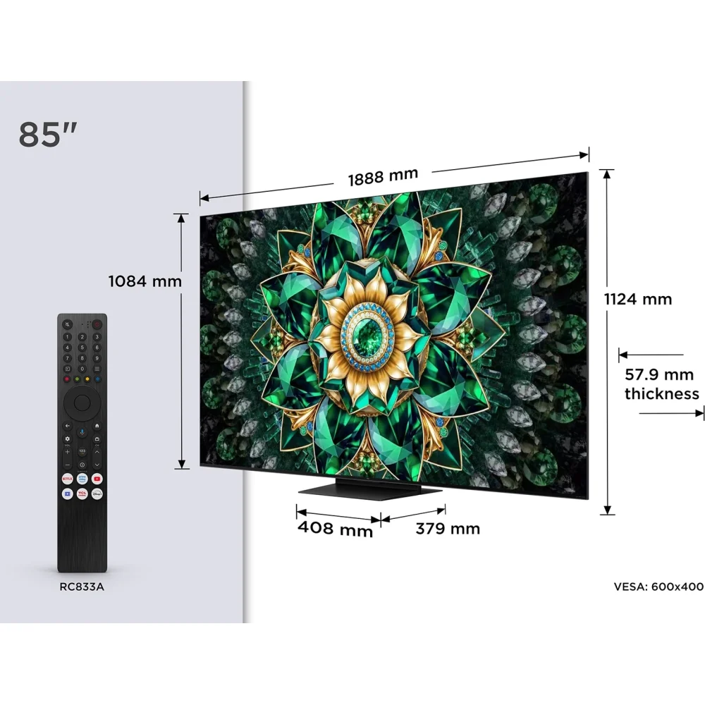 TCL 85Q7C-UK 85 Inch Q7C 4K Ultra HD HDR QD-Mini LED Smart Google TV - Image 2