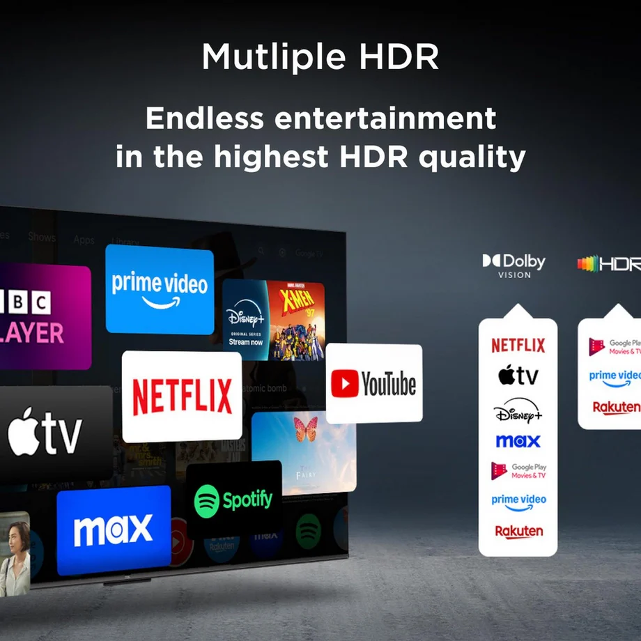 TCL 85T8C-UK 85 Inch T8C 4K QLED Ultra HD HDR Smart Google TV with 144Hz Motion Clarity Pro and Onkyo 2.1 sound - Image 9