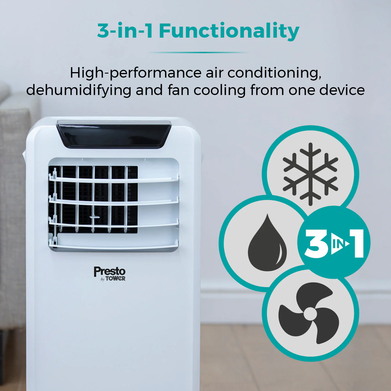 Tower PT670001 Presto 9000 BTU Air Conditioner White - Image 3