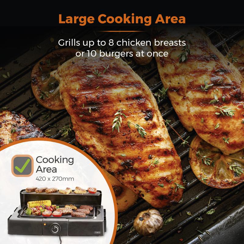 Tower T14049BMR Standing Electric BBQ Grill Black - Image 5