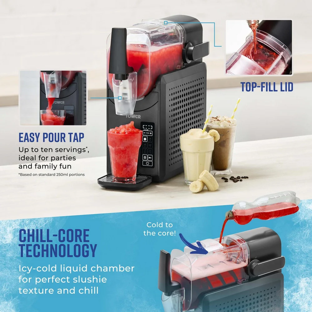 Tower T19058 Slushie Fusion 2.6 Litre 5-in-1 Frozen Drinks Maker - Black - Image 5