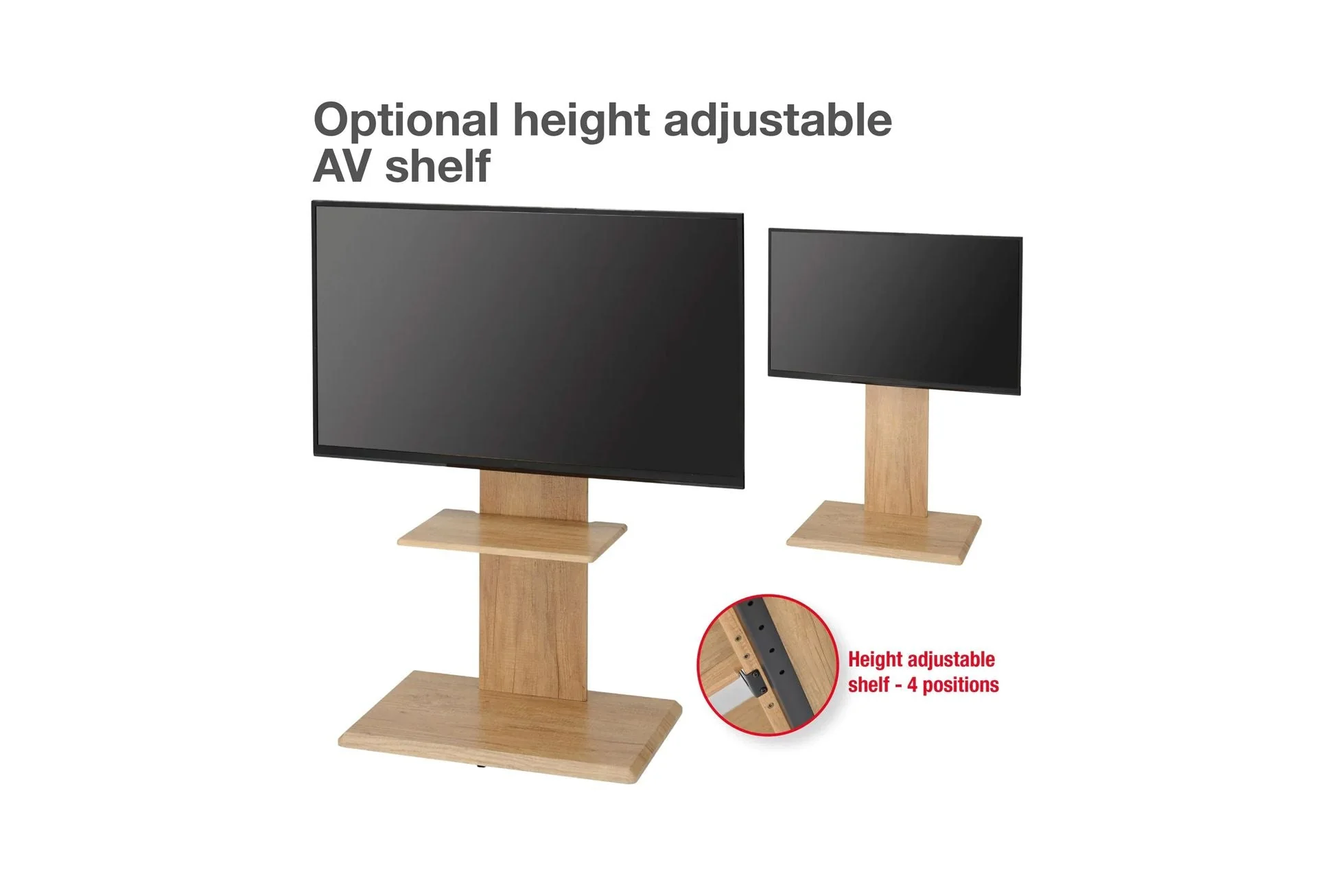 TTAP FS2 Floor Pedestal TV Stand for 32 to 65 Inches TVs Oak - Image 5