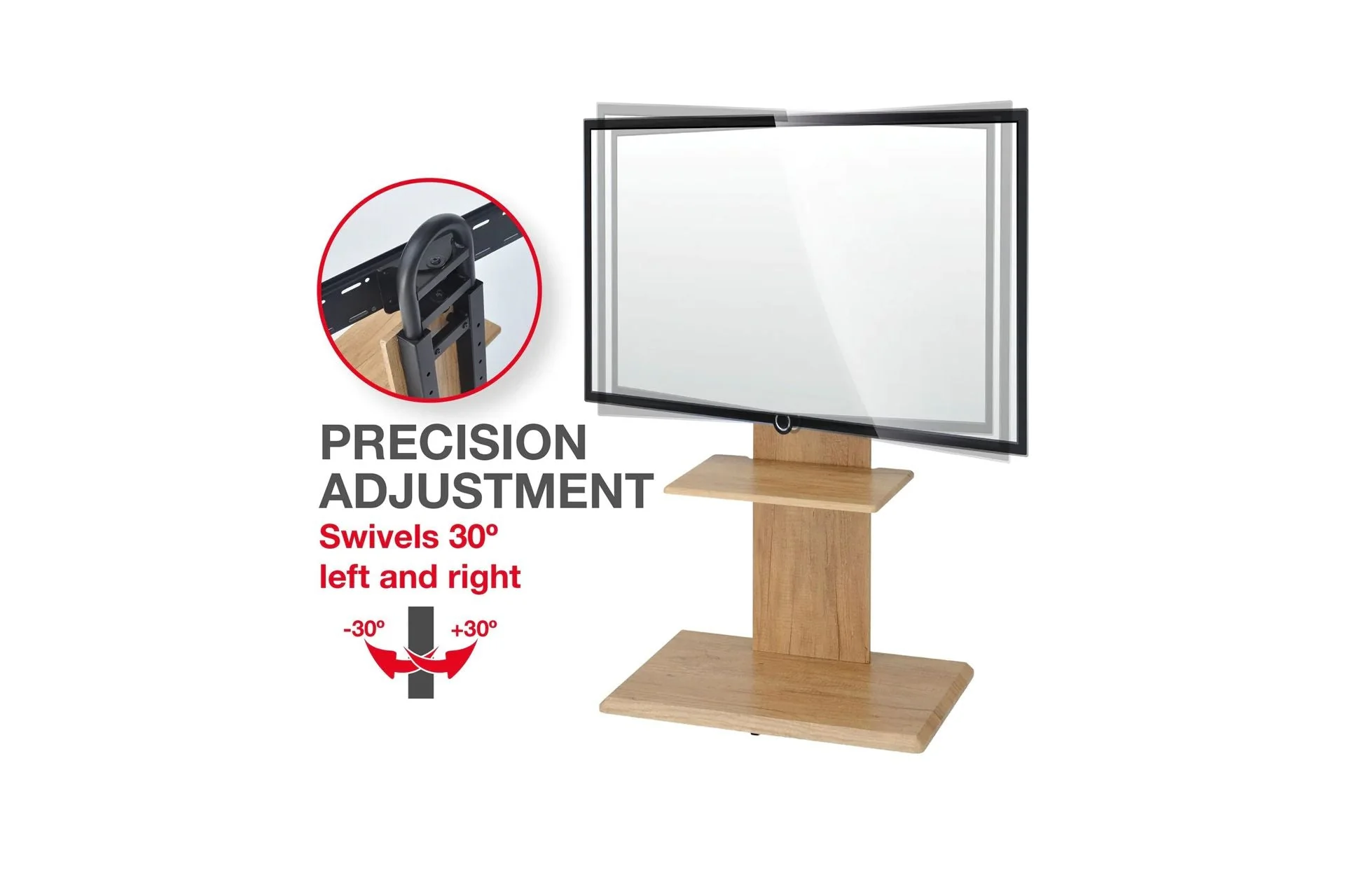 TTAP FS2 Floor Pedestal TV Stand for 32 to 65 Inches TVs Oak - Image 6