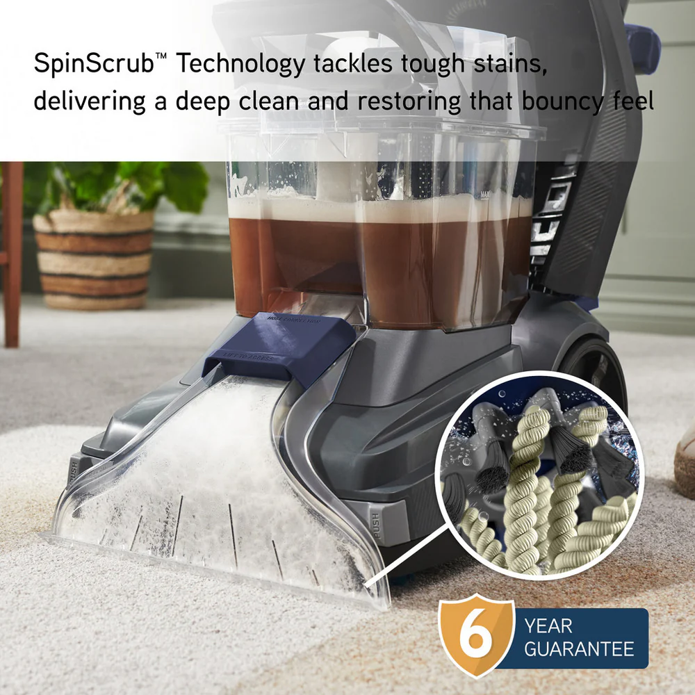 Vax CDCW-SSXA SpinScrub Power Plus Upright Carpet Cleaner Grey and Navy Blue - Image 2