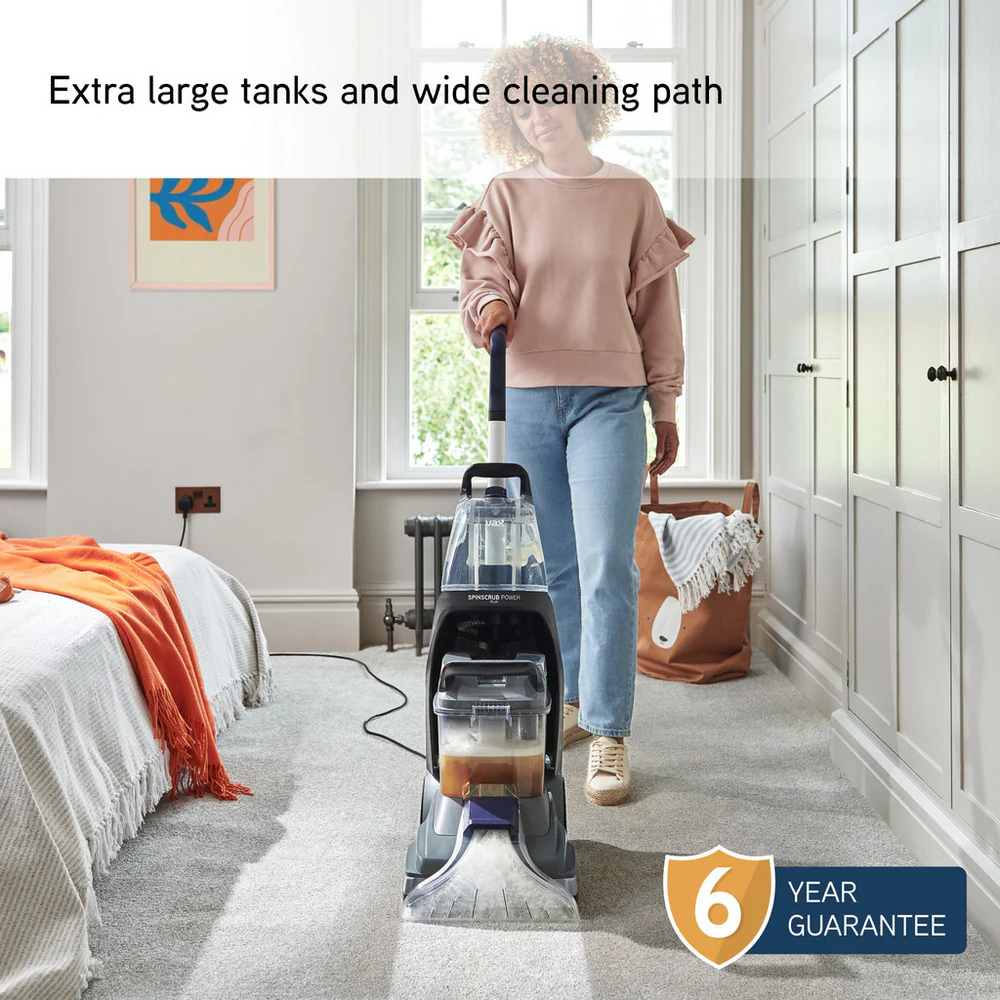 Vax CDCW-SSXA SpinScrub Power Plus Upright Carpet Cleaner Grey and Navy Blue - Image 3