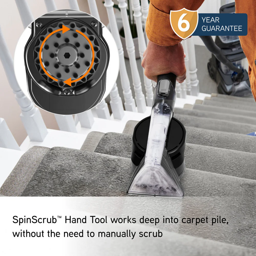 Vax CDCW-SSXA SpinScrub Power Plus Upright Carpet Cleaner Grey and Navy Blue - Image 9