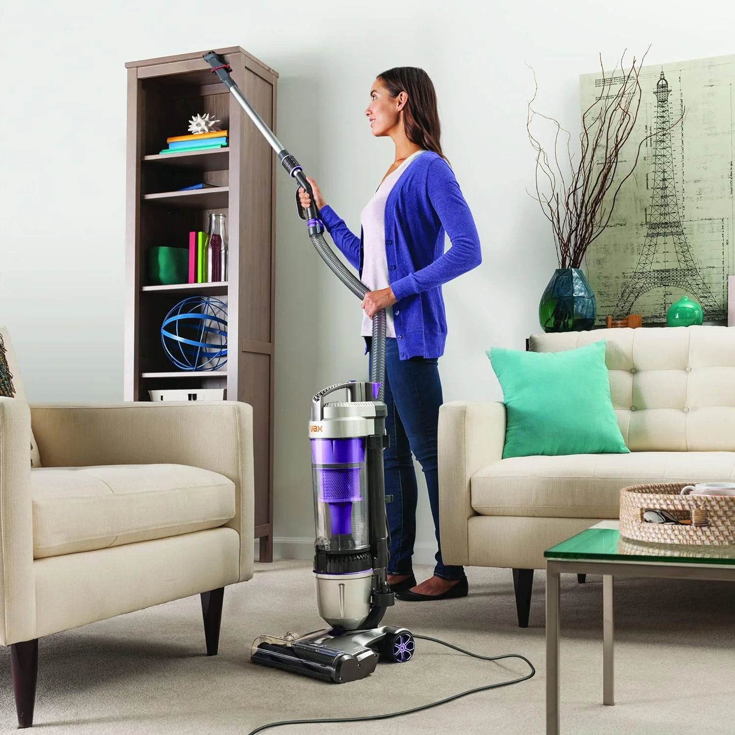 Vax U85-AS-PME Air Stretch Pet Max Upright Bagless Vacuum Cleaner Silver and Purple - Image 7