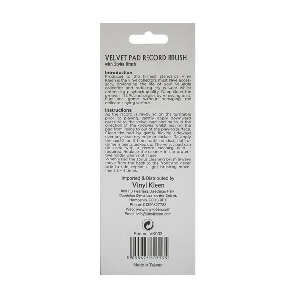 Vinyl Kleen VK003 Velvet Pad Record Cleaner With Stylus Brush - Image 3
