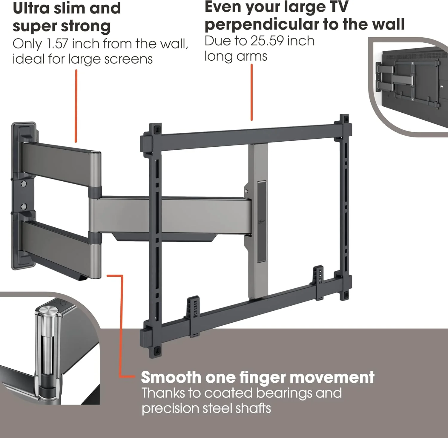 Vogels Elite TVM 5645 Full-Motion TV Wall Mount Black Ex-Display Clearance - Image 6