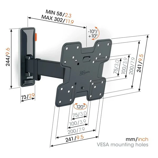 Vogels Comfort TVM 3225 Full Motion TV Wall Mount for TVs from 19 to 43 inches - Image 2