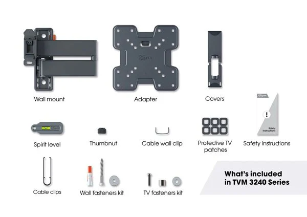 Vogels Comfort TVM 3245 Full-Motion TV Wall Mount  for TVs from 19 to 43 inches black - Image 3