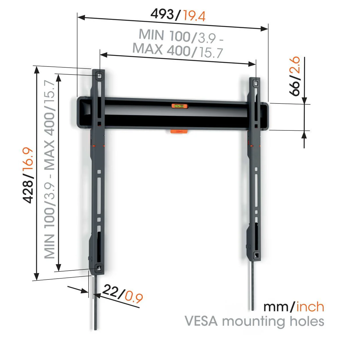 Vogels Comfort TVM 3405 Fixed TV Wall Mount for TVs from 32 to 77 inches - Image 2