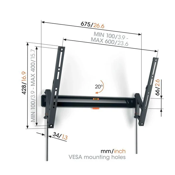Vogels Comfort TVM 3615 Tilting TV Wall Mount for TVs from 40 to 77 inches - Image 2