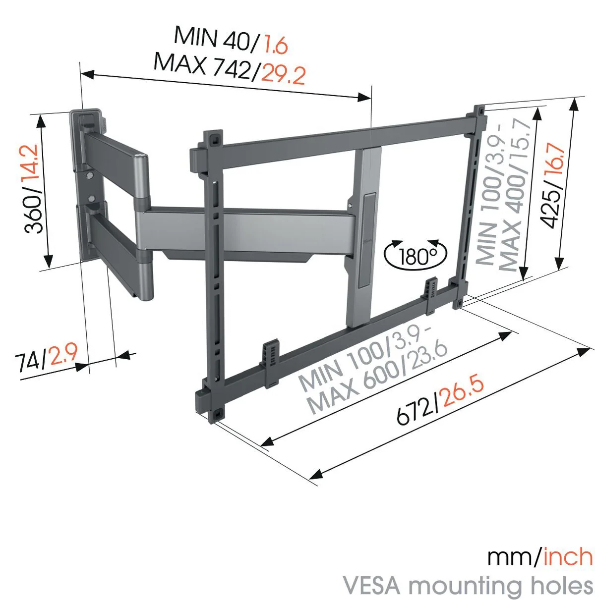 Vogels Elite TVM 5845 Full-Motion TV Wall Mount - Image 10