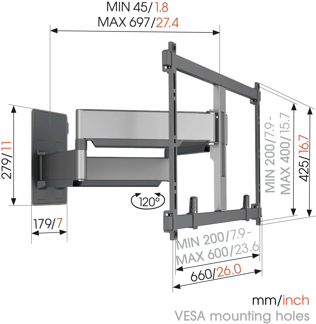 Vogels Elite TVM 5855 Full-Motion TV Wall Mount - Image 9