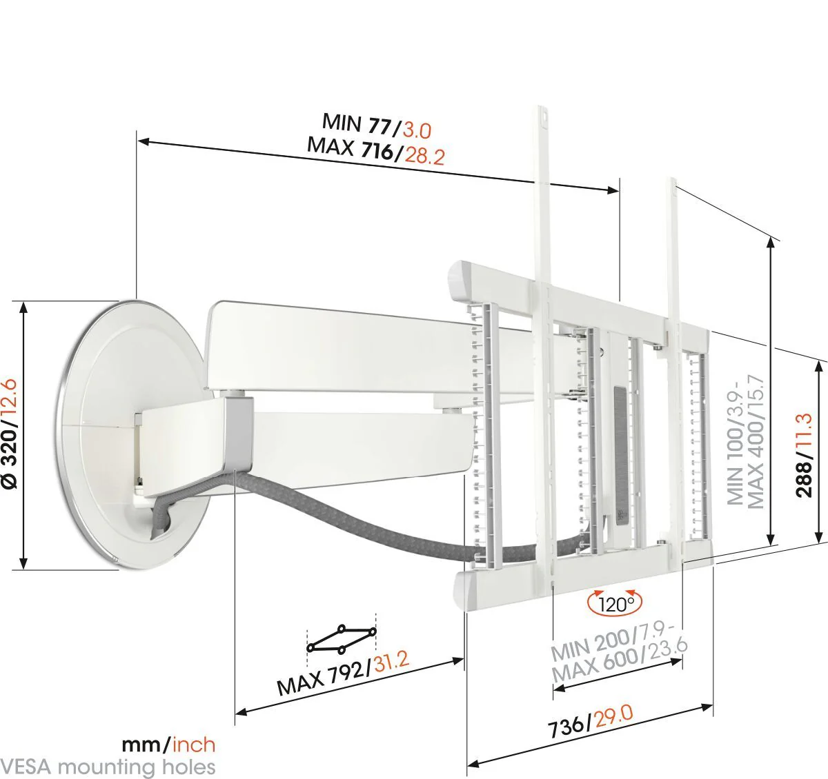 Vogels TVM7655 Display wall mount White - Image 3