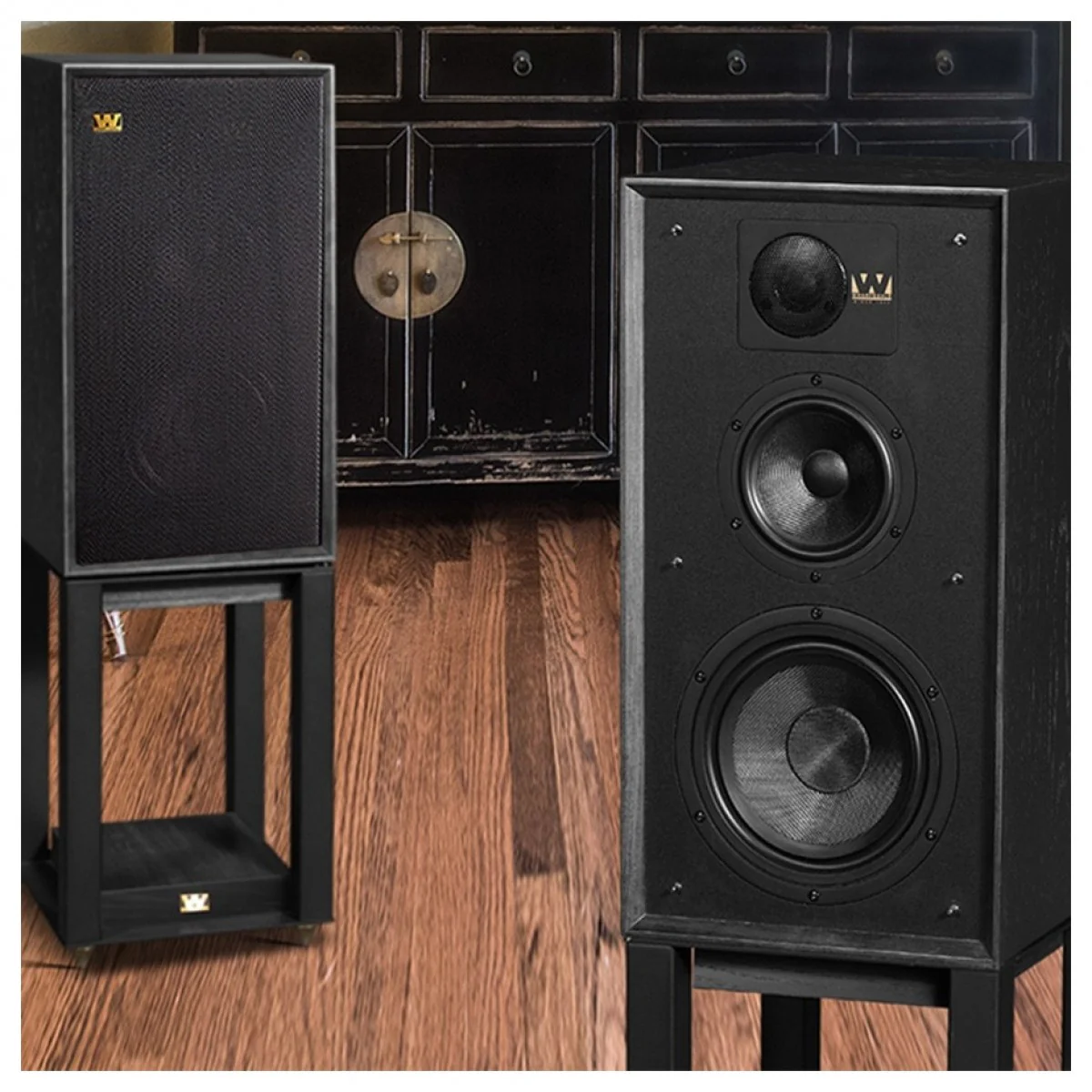 Wharfedale Linton Heritage Standmount Speakers with Matching Stands - Mahogany - Image 6