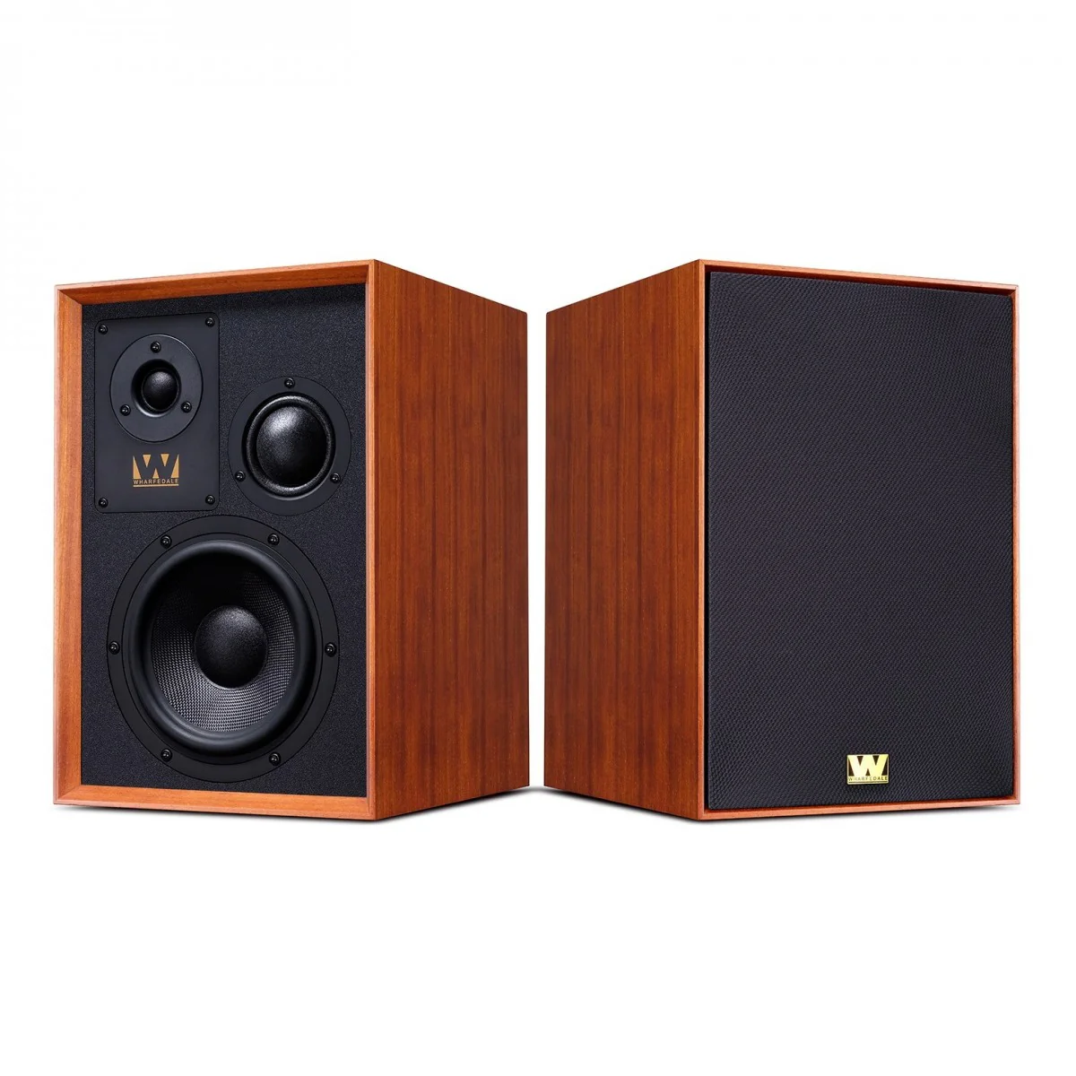Wharfedale Super Denton Heritage Standmount Bookshelf Speakers Pair - Mahogany - Image 2