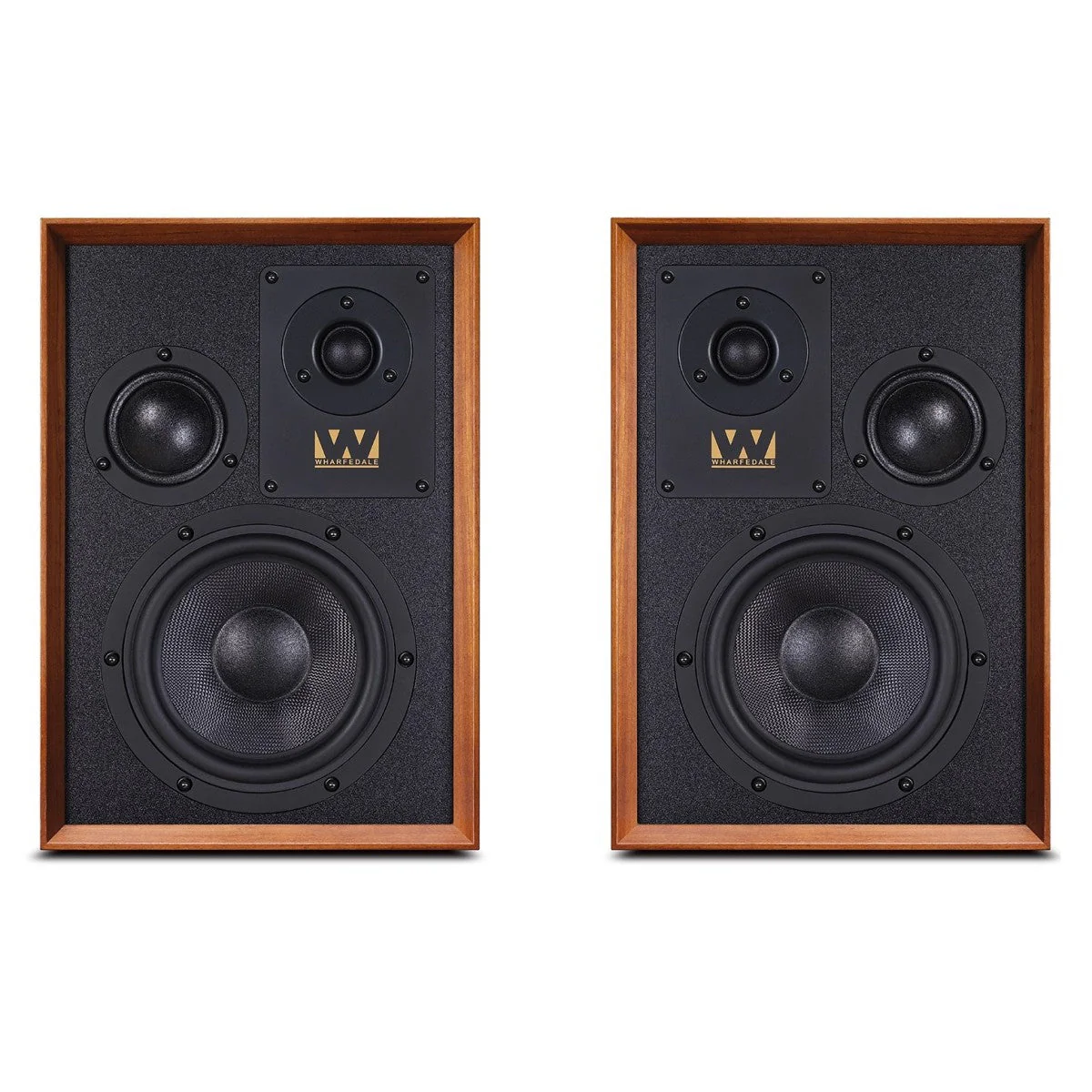 Wharfedale Super Denton Heritage Standmount Bookshelf Speakers Pair - Mahogany - Image 3